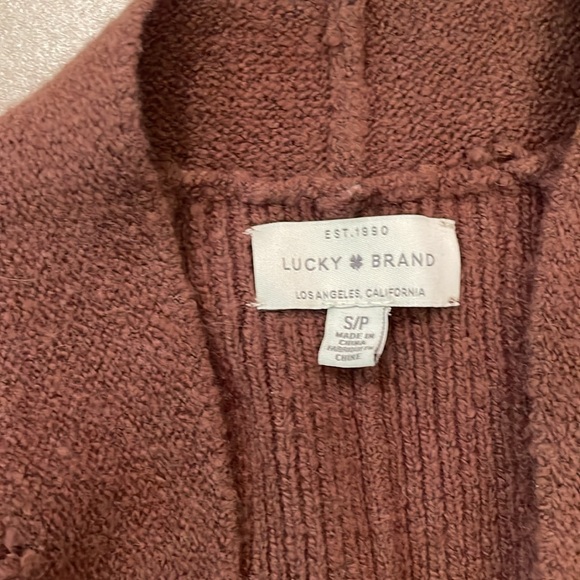 Lucky Brand Cocoa Brown Open Cardigan with Puff Sleeves - Picture 6 of 6